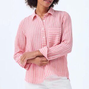 Alice Walk Striped Organic Cotton Cloud Top in Nantucket Red & White Stripe